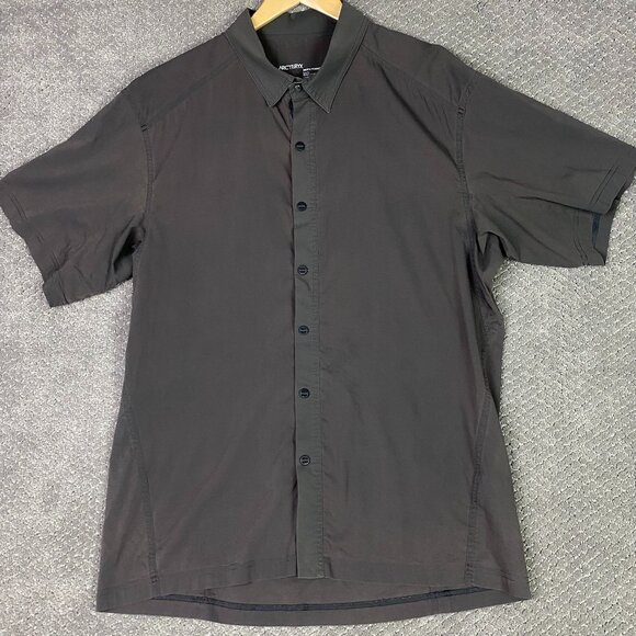Arc'teryx Transept Trim Fit Shirt Men's Large Gray Button Up Down Hiking Outdoor - Picture 1 of 10